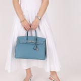 Hermès 2007 Bleu Jean Epsom Birkin 35 PHW