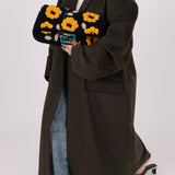 Fendi Shearling Floral Baguette