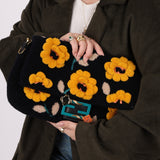 Fendi Shearling Floral Baguette