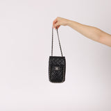 Chanel 2017 Lambskin Quilted Turnlock Chain Around Flap Crossbody