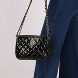 Chanel 2014 Patent Double Zip Camera Bag