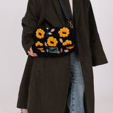 Fendi Shearling Floral Baguette