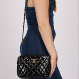 Chanel 2014 Patent Double Zip Camera Bag