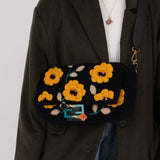 Fendi Shearling Floral Baguette