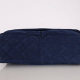 Chanel 2012 Navy Nubuck Natural Beauty Split Pocket Large Flap Bag