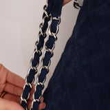 Chanel 2012 Navy Nubuck Natural Beauty Split Pocket Large Flap Bag