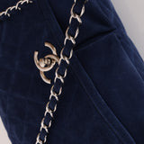 Chanel 2012 Navy Nubuck Natural Beauty Split Pocket Large Flap Bag