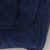 Chanel 2012 Navy Nubuck Natural Beauty Split Pocket Large Flap Bag
