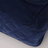 Chanel 2012 Navy Nubuck Natural Beauty Split Pocket Large Flap Bag