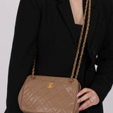 Chanel 1996 Caviar Turnlock Mini Zip 24K GP Chain Tote