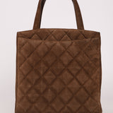 Chanel 1990s Suede Vertical Turnlock Tote 24K GP