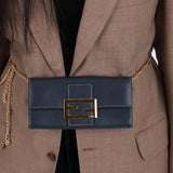 Fendi Leather Long Wallet w/ Chain