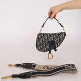 Dior 2020 Mini Oblique Saddle with Guitar Strap