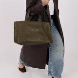 Prada Olive Leather Embossed Medium Canapa Tote