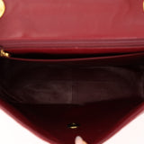 Chanel 1991 Bordeaux Lambskin XL Logo Turnlock Square Flap