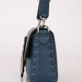 Fendi Blue Cuoio Romano Baguette Bag