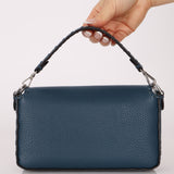 Fendi Blue Cuoio Romano Baguette Bag