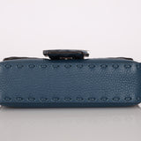 Fendi Blue Cuoio Romano Baguette Bag