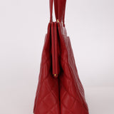 Chanel 1996 Bordeaux Caviar Turnlock Kisslock Tote