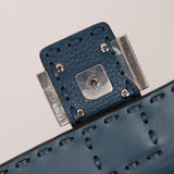 Fendi Blue Cuoio Romano Baguette Bag