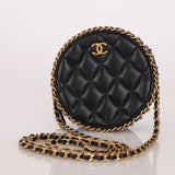 Chanel 2020 Lambskin Chain Around Round Crossbody