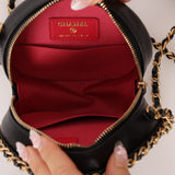 Chanel 2020 Lambskin Chain Around Round Crossbody