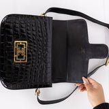 Celine Croc Embossed Triomphe Shoulder Bag