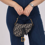Dior 2020 Oblique Mini Saddle with Guitar Strap