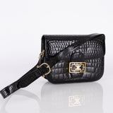 Celine Croc Embossed Triomphe Shoulder Bag