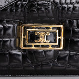 Celine Croc Embossed Triomphe Shoulder Bag