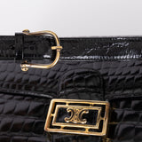 Celine Croc Embossed Triomphe Shoulder Bag