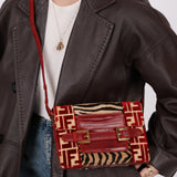 Rare Fendi Lizard Leather and Zebra Ponyhair Shoulder Bag