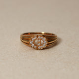 Dior CD 18K Yellow Gold and Diamond Ring, Size US 6.5 - Drop 63