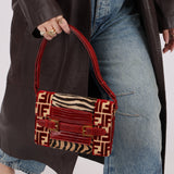 Rare Fendi Lizard Leather and Zebra Ponyhair Shoulder Bag