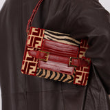 Rare Fendi Lizard Leather and Zebra Ponyhair Shoulder Bag