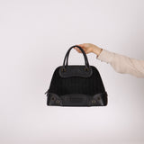 Dior 2001 License Plate Montaigne Leather and Pony Hair Bowler Bag