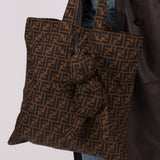 Rare Fendi Zucca Nylon Teddy Bear Tote