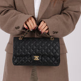 Chanel 2014 Caviar Medium Double Flap Bag