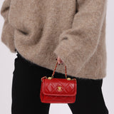 Chanel 2020 Red Mini Top Handle Chain Bag