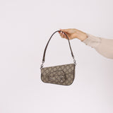 Gucci x Billie Eilish 1955 Coated Canvas Asymmetrical Horsebit Mini Shoulder Bag on Chain