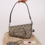 Gucci x Billie Eilish 1955 Coated Canvas Asymmetrical Horsebit Mini Shoulder Bag on Chain