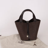Limited Edition Hermès 2021 Ebene Swift and Wool Picotin 22 PHW