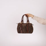 Fendi Zucca Velvet Boston Bag
