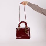 Dior 2000 Wine Red Diorissimo Patent Medium Lady