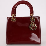 Dior 2000 Wine Red Diorissimo Patent Medium Lady