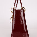 Dior 2000 Wine Red Diorissimo Patent Medium Lady
