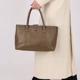 Chanel 2014 Taupe Calfskin Cerf Executive Medium Tote