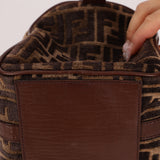 Fendi Zucca Velvet Boston Bag