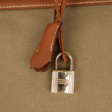 Limited Edition Hermès 1998 Vache Naturelle and Khaki Toile Birkin 35 GHW