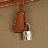 Limited Edition Hermès 1998 Vache Naturelle and Khaki Toile Birkin 35 GHW